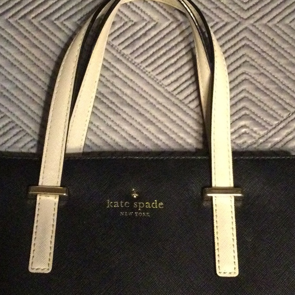 Kate spade black and cream saffiano leather satchel for women - Picture 2 of 9